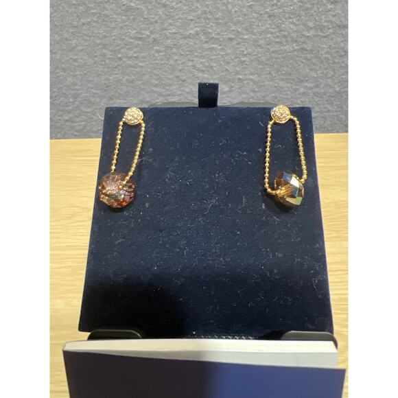 Swarovski Butterfly Rhinestone Dangle/Drop Fashion Earrings Rare Piercing - Picture 3 of 6